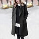 thumbnail image 1 of Abrigo informal de manga larga sin capucha para mujer, chaqueta y gabardina larga de invierno con solapa y botones, abrigo para mujer, 1 of 6