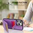 thumbnail image 4 of TECH CIRCLE for iPhone 15 Pro Wallet Case 6.1" 2023, PU Leather Back Cover Case with Stand Function, Built-in Card Slots & Mirror, Portable Lightweight Case with Shoulder Strap & Lanyard, Purple, 4 of 10