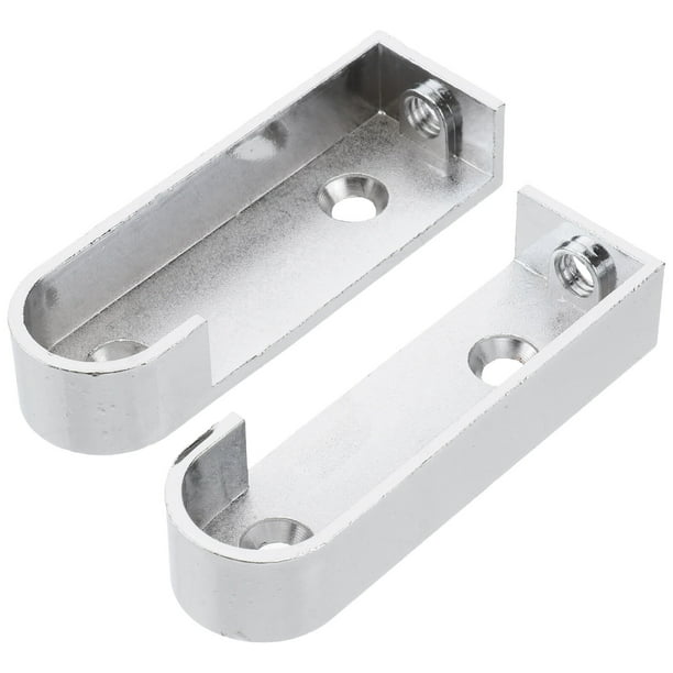 EeaseMX soportes para extremos de barra de armario, accesorios para muebles, soporte para tubo de armario, soporte para barra de colgar ropa (plateado)