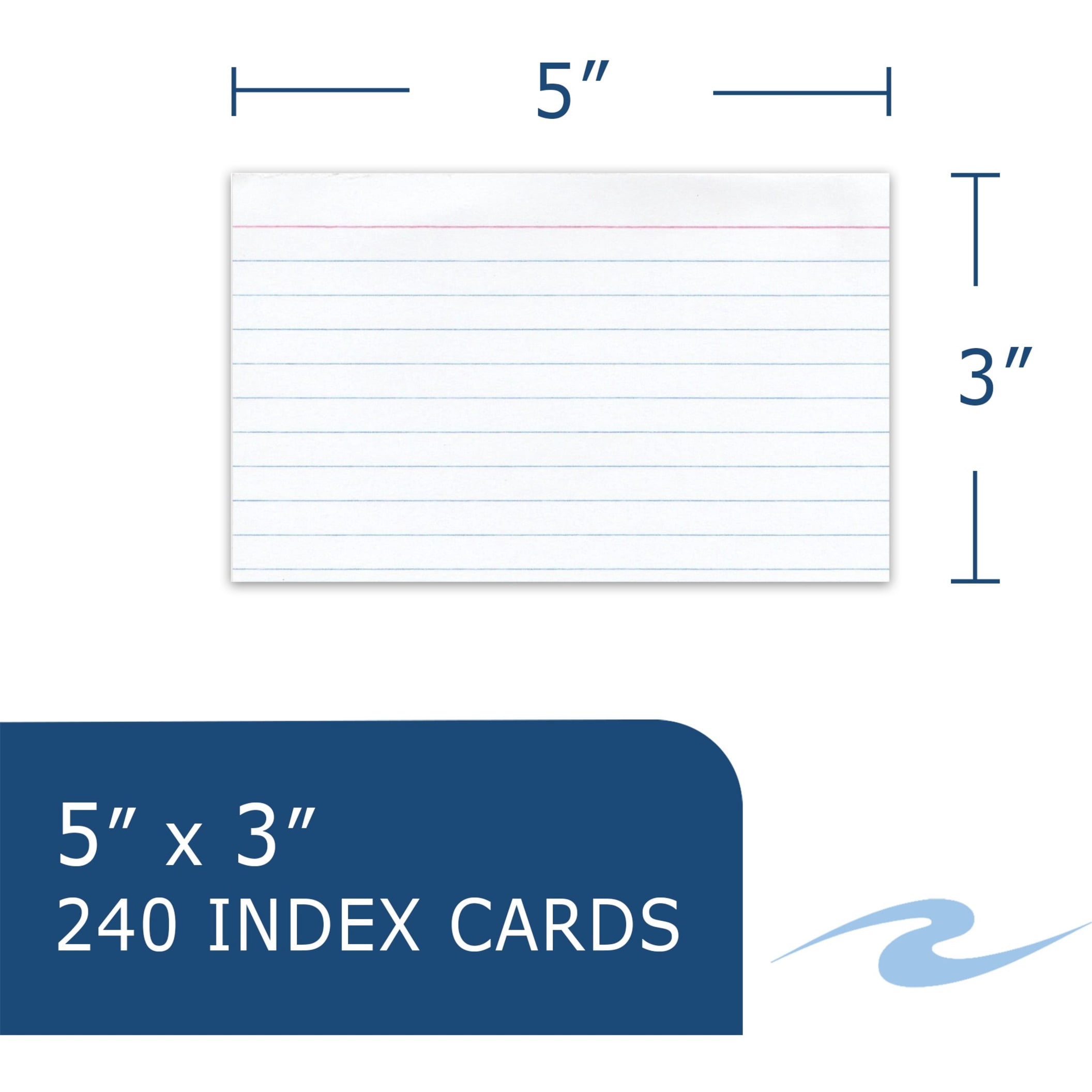 Roaring Spring PaperTrail Ruled Index Cards (240 Count) with Tray, 1 Case (36 Packs) 3" x 5" , White