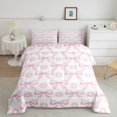 thumbnail image 2 of Castle Fairy Female Men Women Dreamy Bowtie Full Size Comforter Sets 3-Piece,Chic Floral Blossoms Bedding Comforter Set,Geometric Plaid Lightweight Bedding Sets,Super Cozy Room Decor,Reversible, 2 of 8