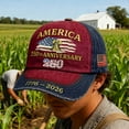 thumbnail image 4 of Eagle United States 250th Anniversary Hat, Adjustable Patriotic Embroidered Baseball Cap with Bald Eagle, Retro Washed Cap Anniversary 250 Years Freedoms 1776-2026 Baseball Hat, 4 of 6