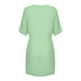 thumbnail image 5 of Afdoent Dresses For Women Summer Mid Length Loose Solid Color Short Sleeve Chiffon Shirt Dress Beach Vacation Clothes, 5 of 5