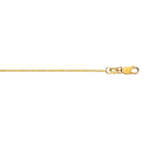 Jewelry 18k Yellow Gold 0.6mm Classic Box Chain With Lobster Clasp