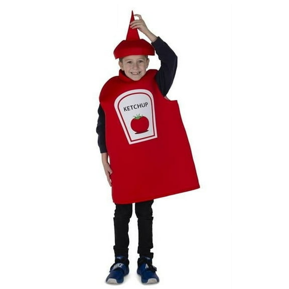 Dress Up America  Unisex Ketchup Bottle Costume with Tunic & Hat, Red - Large