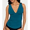 thumbnail image 4 of Dani Solids Plunge Tankini Top Swimsuit, 4 of 6