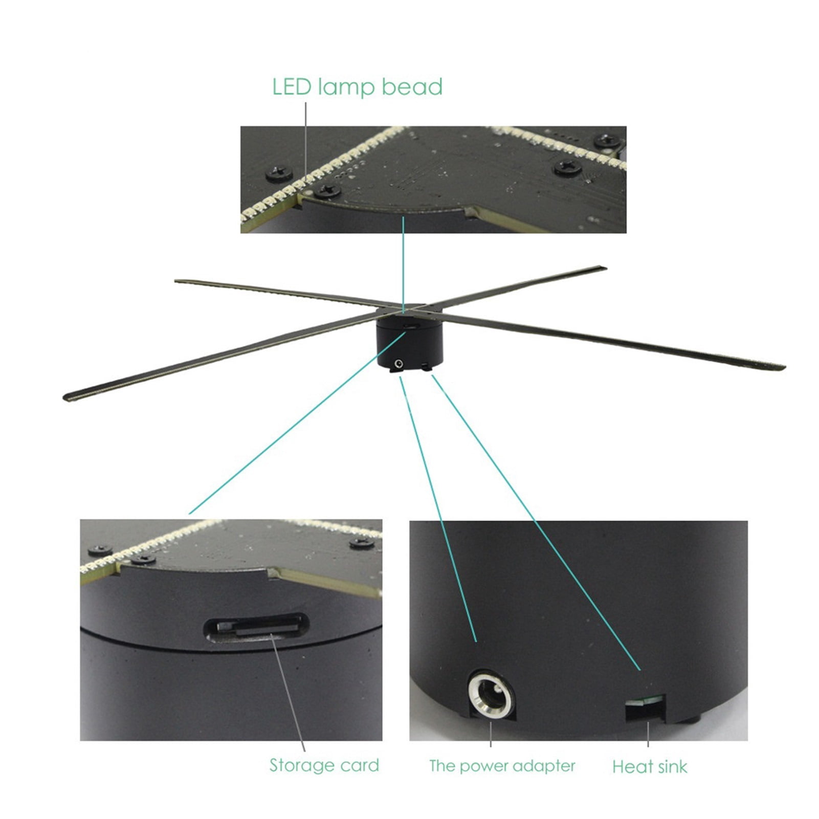 Upgrade 84cm Wifi 3D Hologram Projector Light Advertising Display LED Fan Holographic Imaging Lamp 3D Remote Hologram Player ,High-Definition Presentation