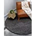 thumbnail image 3 of Unique Loom 3128128 8 Pi 2 Po x 8 Pi 2 Po Tapis Rond Shag Solide&44; Gris Graphite, 3 of 10