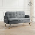 thumbnail image 3 of HOMCOM 55" Loveseat Sofa with Button Tufted Back, Corduroy Small Couch, 3 of 10