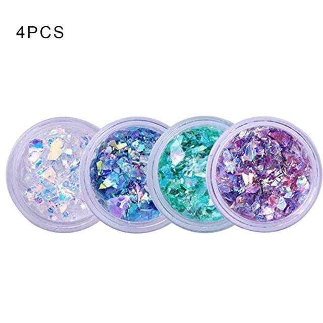 4 Colors Natural Artificial Nails Glass Paper Art Decoration Glitter Irregular Sequins Broken Piece Stickers