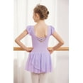 thumbnail image 3 of Oudiya Girls Ruffle Sleeve Ballet Dance Dress Tutu Skirted Leotard, 3-11Y, 3 of 7