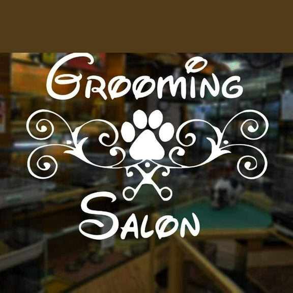 Wall Stickers Pet Dog Grooming Salon Wall Decal Vinyl Home Decor Pet Shop Window Decor Animal Murals Wallpaper W 57x44cm, 22.5 inchX14.3 inch