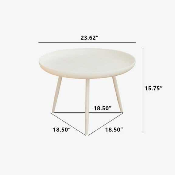 SgoodS Modern Round End Table Metal Structure Side Tables with 3 Legs Accent for Home,S(Black)