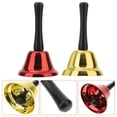 thumbnail image 5 of Jiyike 2pcs 75mm Handheld Metal Ring Bell Handheld Call Bell Christmas Decoration Supplies (Gold ), 5 of 5