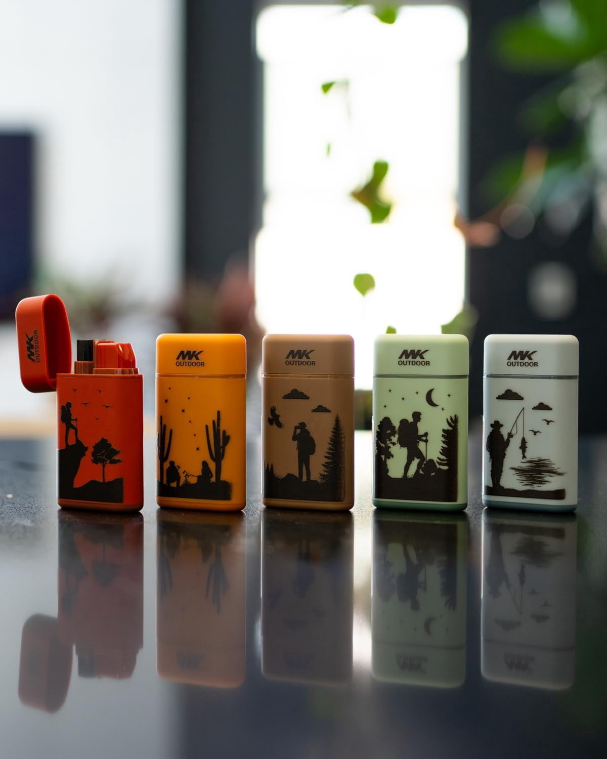MK Rechargeable Butane Fuel Lighter, Windproof Torch Flame Design, Suitable for Candles, Barbecue, Camping and Daily Use (5 PCS)