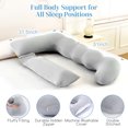 thumbnail image 7 of U Shaped Pregnancy Pillow, Full Body Maternity Pillow with Removable Silky Cover, Support for Back,Leg,Belly for Pregnant Women, Side Sleeper, Pain Relief, Ergonomic Soft Cushion, 51 Inch, 7 of 7