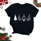 thumbnail image 2 of Navidad Mujeres Tops, Cuello Redondo Manga Corta Impresa Camiseta, Vintage Holiday Humor Tee Top, 2 of 4
