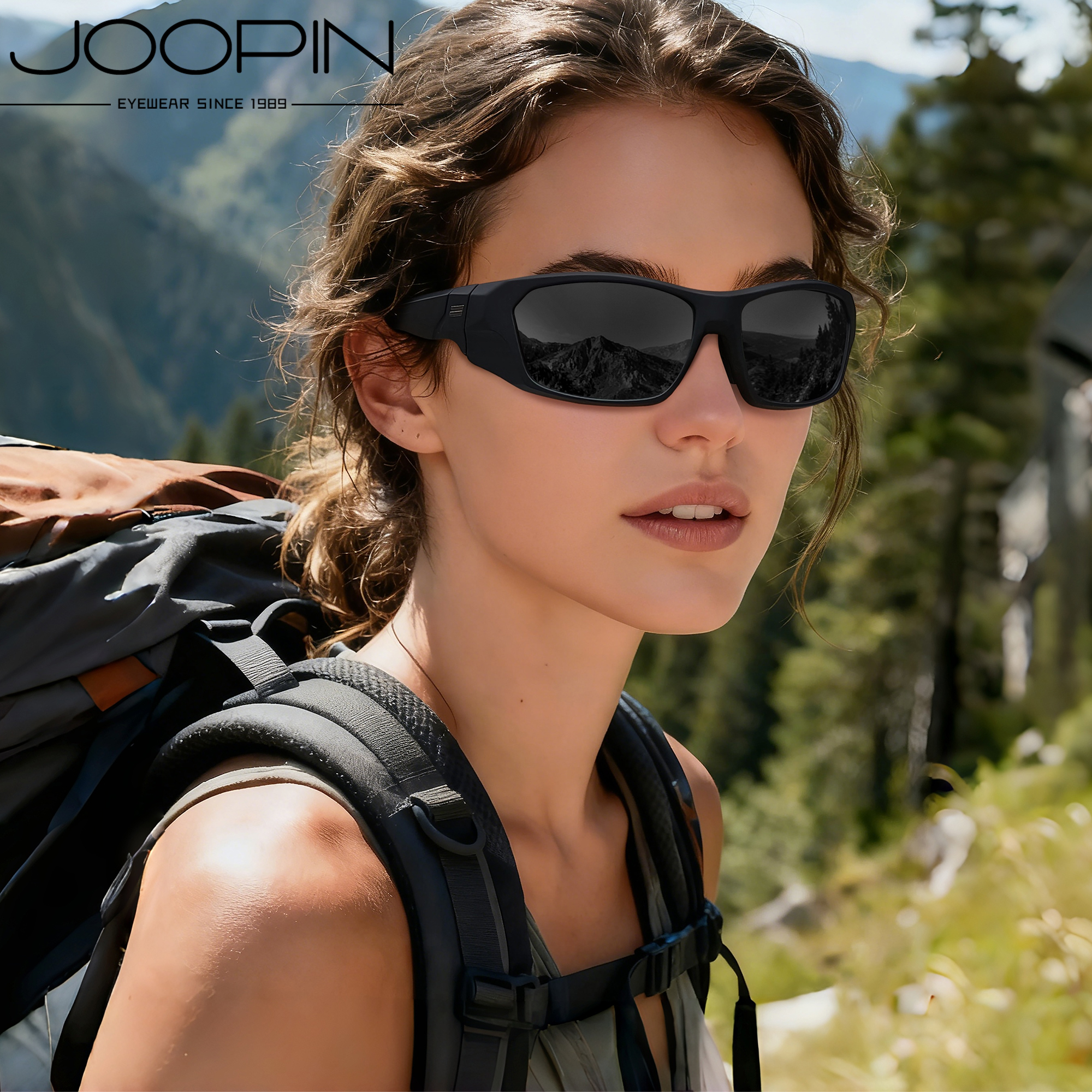 Joopin Polarized Wraparound Sport Sunglasses, Black photo 5
