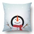 thumbnail image 1 of RYLABLUE Snowman And Snowflake Pillowcase Pillow Cushion Cover 16x16 inch, 1 of 1