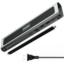 COSANO All-in-One Aluminum Docking Stand for Mac mini and MacBook Pro – 100W USB-C Hub with HDMI Output, Power Supply, Dual USB-C Cable – Ideal for Apple Workstations