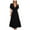 Black womens dresses, variant on Womens Dresses Casual Ruffle Sleeve Tie Waist Loose Swing A Line Sundress Fashion Solid V-Neck Short Sleeve Long Summer Dress Dark Blue l
