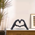 thumbnail image 3 of Adorno de Gesto de Corazón de Amor Escultura Decoración Artesanal Figura Coleccionable Negro Sunnimix, 3 of 8
