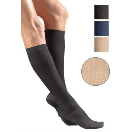 

activa h2742 sheer therapy womens diamond pattern trouser socks 15-20 mmhg - size & color- navy medium