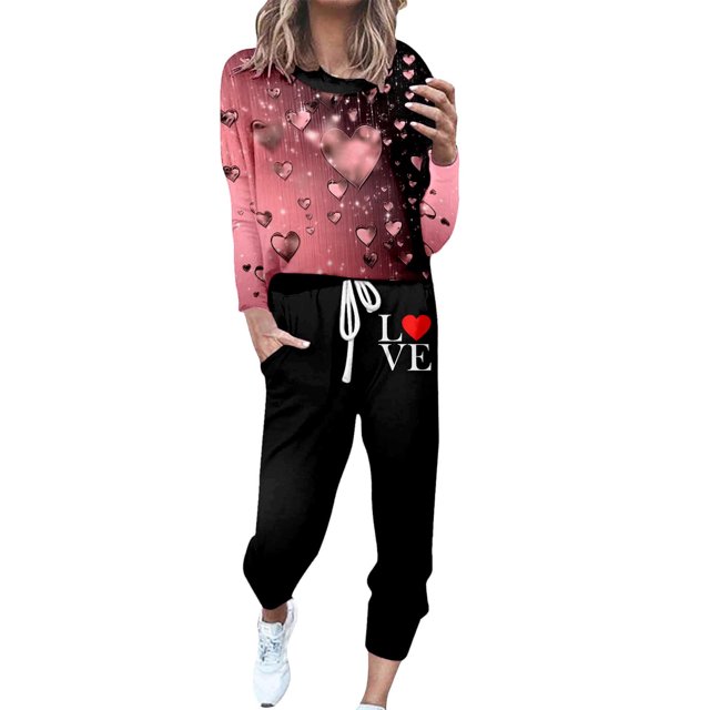 Wyzesi Ensemble de Shorts Booty pour Femmes Jaune Mode Décontractée Automne et Hiver Imprimé Col Rond Manches Longues Poche Cordon de Serrage Taille Élastique Pantalon Costume de Sport