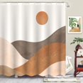 thumbnail image 2 of Boho Mountain Shower Curtain Minimalist and Abstract Shower Curtain Set Fabric Shower Curtains Bathroom Set with 12 Hook Boho Mountain 5 72×72 Inches, 2 of 6