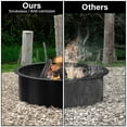 thumbnail image 4 of 24" Round Fire Pit Ring for DIY Campfire Ring Insert Wood Burning Fire Pit Liner Firepit Rim with Collar Support Heavy Duty Solid Metal Steel Above or In-Ground for Camping, Black, 4 of 10