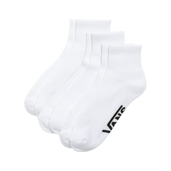 Vans Unisex Classic Ankle Socks 3 Pack, White, Size 9.5-13
