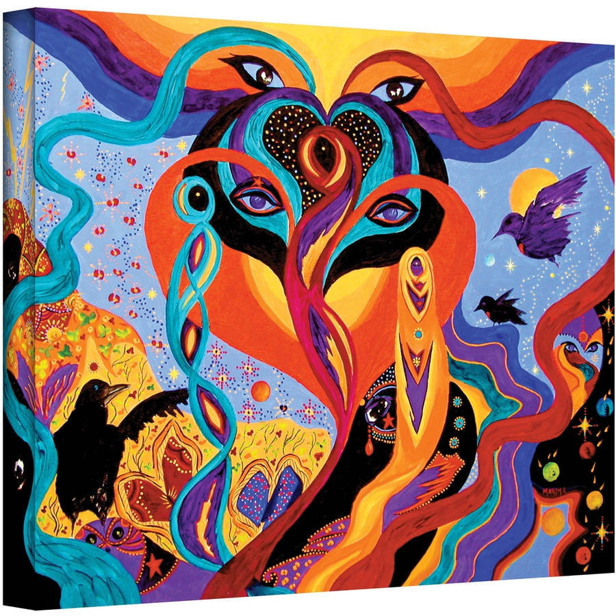 ArtWall Marina Petros Karmic Lovers 3 Piece Floater Framed Canvas Set 36 by 54