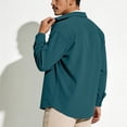 thumbnail image 5 of BRANROY Long Sleeve Shirts for Men - Lightweight Breathable Corduroy Button-Front Loose Fit Shirt for All-Day Comfort,Royal Blue L, 5 of 8