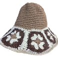thumbnail image 2 of CoCopeaunts Women Straw Bucket Hat Flowers Pure Hand-Woven Crochet Fisherman Hat Beach Summer Breathable Hollow Bucket Cap, 2 of 8