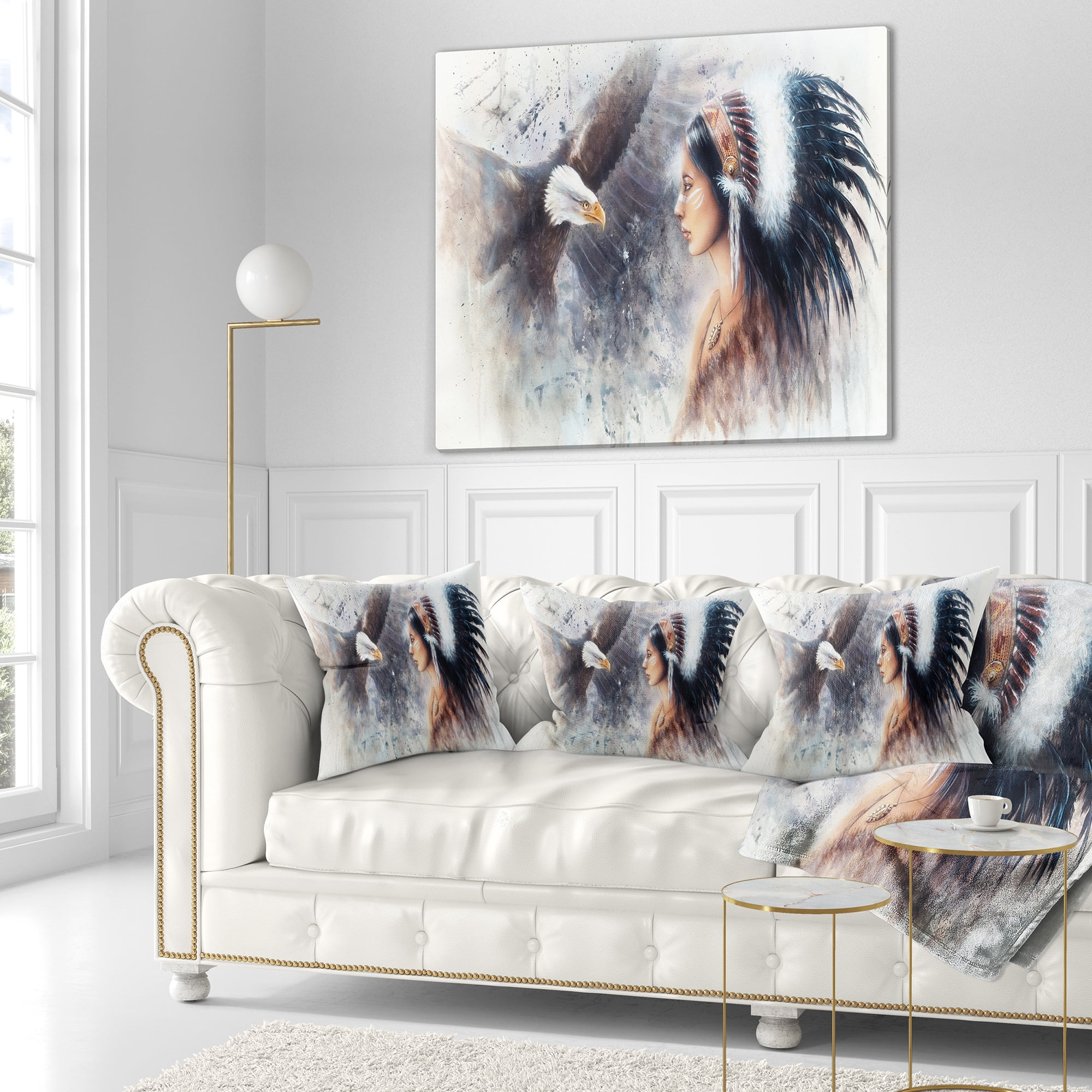 Designart Enchanting Mystical Priestess - Abstract Woman Throw Pillow - 16x16