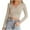 Khaki, variant on Annhoo Cropped Tops for Women Fall Long Sleeve Scoop Neck V Notch Shirts Comfy Knit Ribbed Slim T-Shirts
