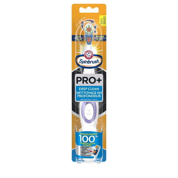 Arm & HAMMER Spinbrush Pro+ Deep Clean Soft Powered Toothbrush, 1 Powered Toothbrush
