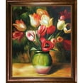 thumbnail image 1 of La Pastiche Pierre-Auguste Renoir 'Tulips in a Vase' Hand Painted Framed Canvas Art, 1 of 4