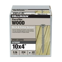 Hillman Fasteners No. 10 x 4 in. Exterior Phillips Deck Screws, 10 Year Coating, 5 lb Box