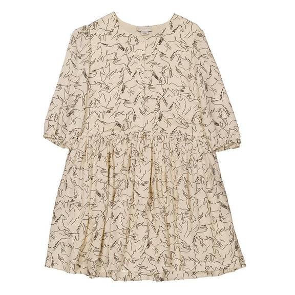 Stella McCartney Kids Horses Print Cinch Dress, Size 12
