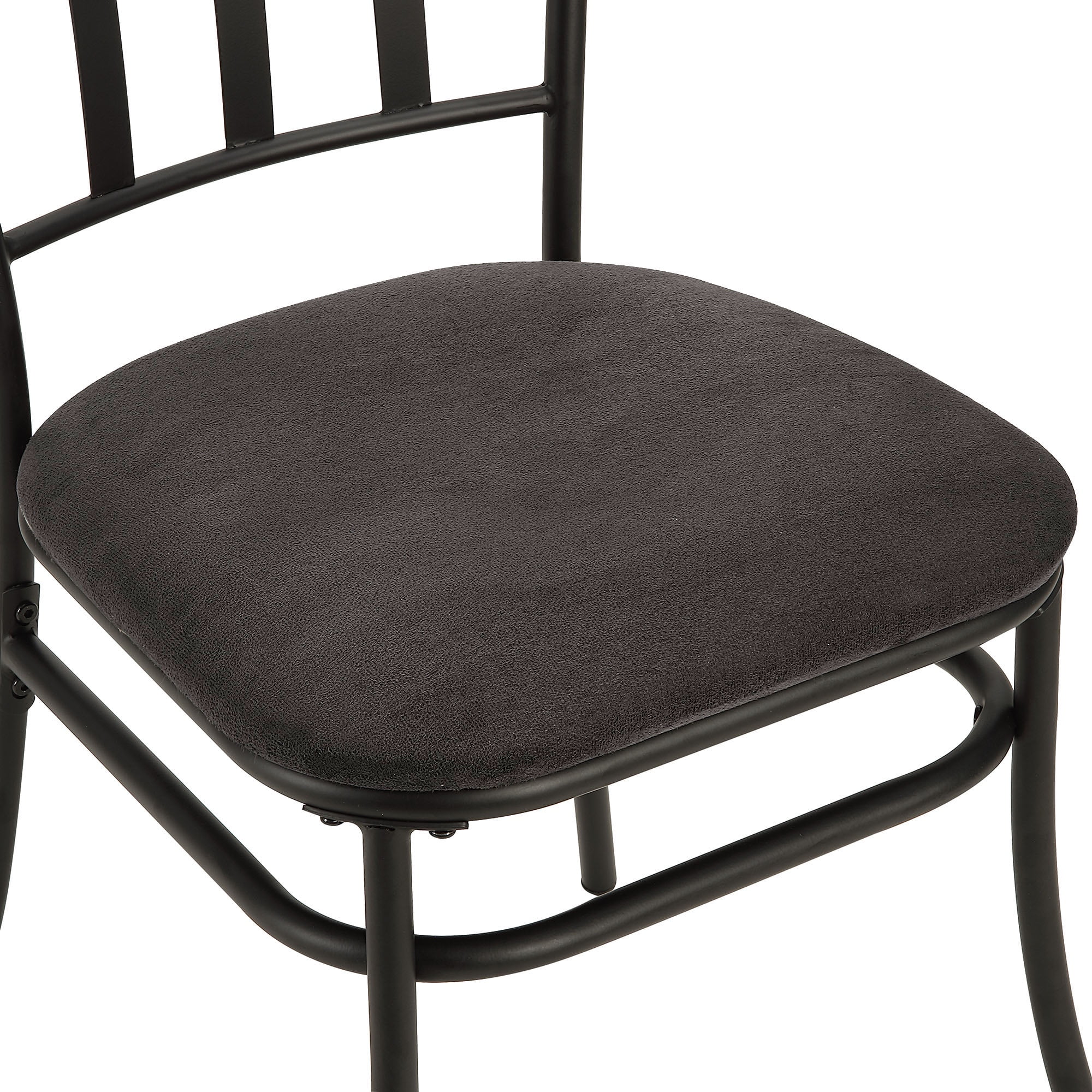 Mainstays 3 Piece Indoor Dining Bistro Set Wood Table Top Two Black Seat Chairs