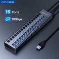 thumbnail image 1 of ACASIS Concentrador USB 3.1 de 16 Puertos, Fuente de Alimentación de 90W, Carcasa de Aluminio, Interruptores Individuales, 10Gbps de Alta Velocidad, 1 of 9