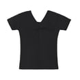thumbnail image 6 of Acaics Girls Short Sleeve Ruched V Neck Basic T-Shirt, Soft Stretch Solid Color Casual Summer Tee Top for Kids Girls 4 to 15 Years Old, 6 of 11