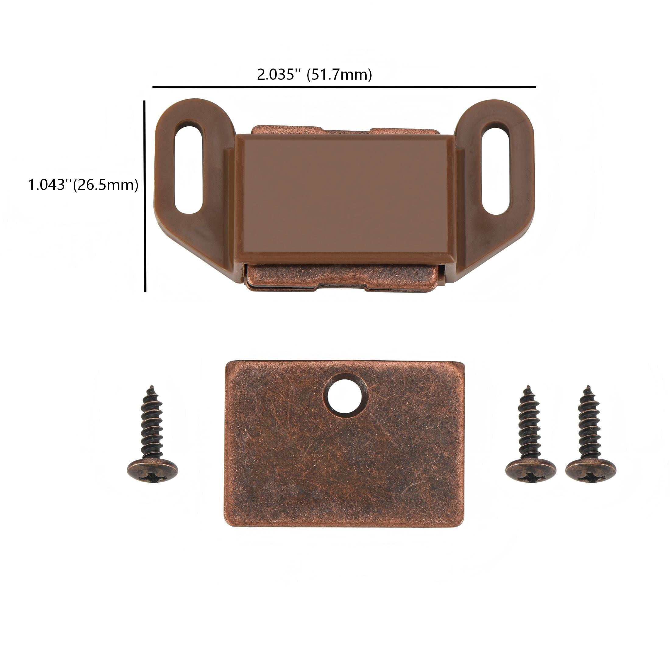 Hyper Tough Magnetic Door Catch, Brown, 16 Pack - Durable and Easy to Install