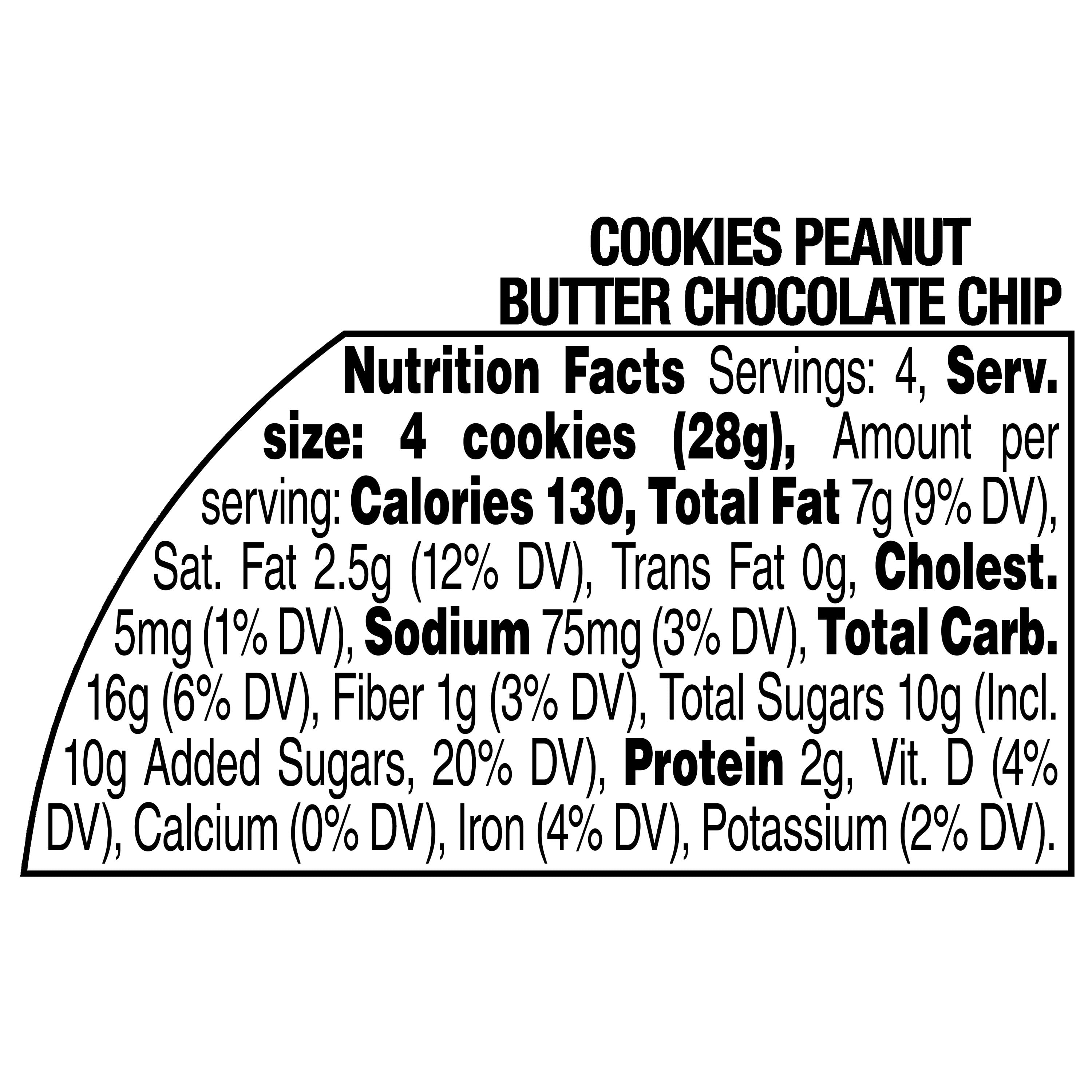 Marketside Mini Peanut Butter Chocolate Chip Baked Cookies, 4 oz, 8 Count
