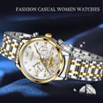 thumbnail image 3 of OLEVS Watches for Womens Business Luxury Casual Analog Quartz Diamond Stainless Steel Chronograph Waterproof Luminous ladies Watches Reloj Para Mujer White/Black/Blue, 3 of 13