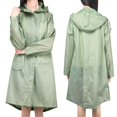 thumbnail image 2 of Bearachild Chubasquero impermeable y ligero para mujer, con capucha, para exteriores, senderismo, chaqueta larga, Poncho Paraguas de lluvia matcha L Bearachild JJ13982-08, 2 of 6
