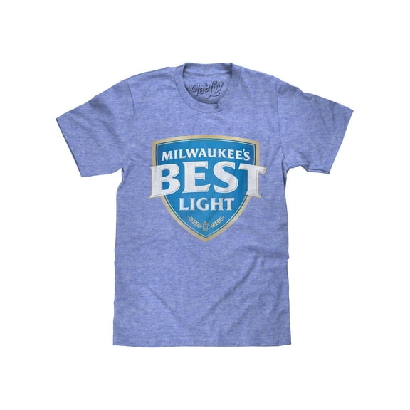 Tee Luv Milwaukee's Best Light Beer Logo Royal Snow Heather T-Shirt (Men's) (L)