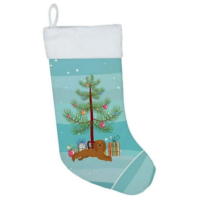 Carolines Treasures CK3495CS Ruby Cavalier King Charles Spaniel Christmas Tree Christmas Stocking, Large, Multicolor