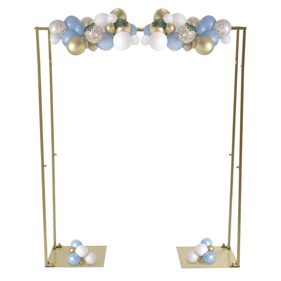 Miumaeov Metal Gold Wedding Arch Floor Flower Stand Wedding Brithday Party Venue Decor 3.3ft x 3.9ft